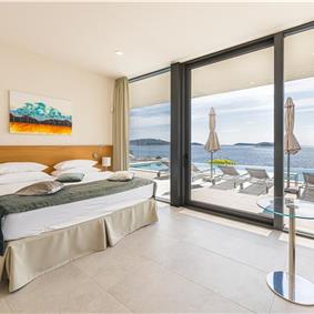 3 x 5 bedroom seafront villa with heated infinity pool near Rogoznica, sleeps 10